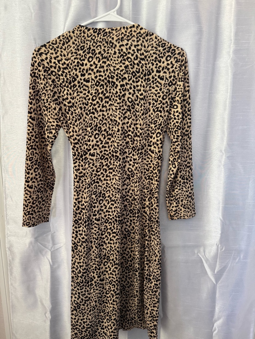 BCBGMaxAzria Leopard Print Wrap Dress - Beige and Black - Picture 3 of 8
